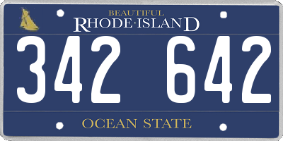 RI license plate 342642