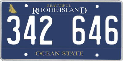RI license plate 342646