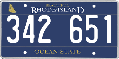 RI license plate 342651
