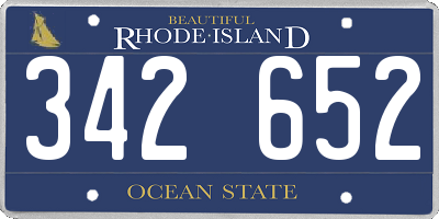 RI license plate 342652