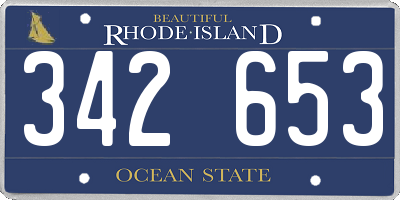 RI license plate 342653