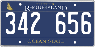 RI license plate 342656