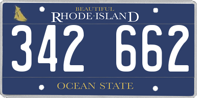 RI license plate 342662