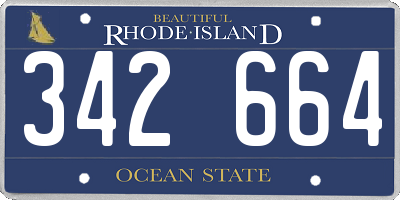 RI license plate 342664
