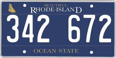 RI license plate 342672