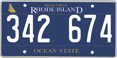 RI license plate 342674