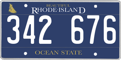 RI license plate 342676