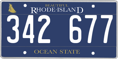 RI license plate 342677