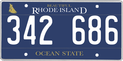 RI license plate 342686