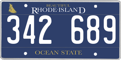 RI license plate 342689