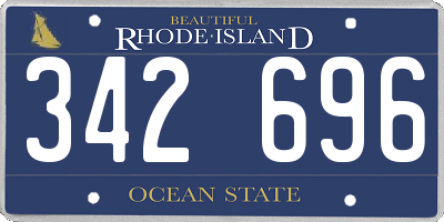RI license plate 342696