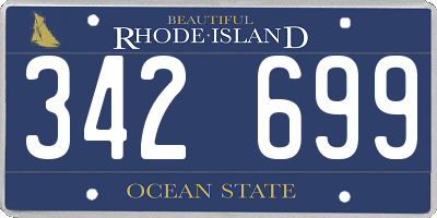 RI license plate 342699
