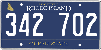 RI license plate 342702