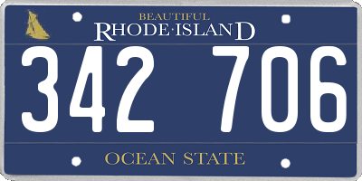 RI license plate 342706