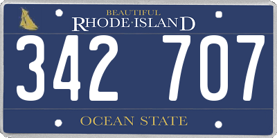 RI license plate 342707