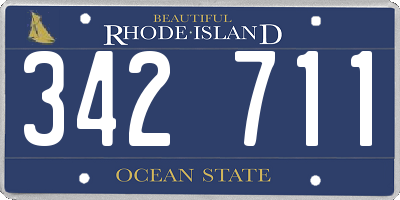 RI license plate 342711