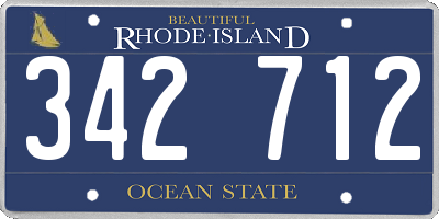RI license plate 342712