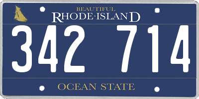 RI license plate 342714