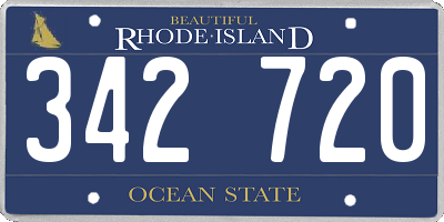 RI license plate 342720