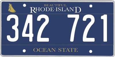 RI license plate 342721