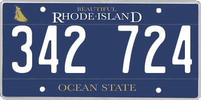 RI license plate 342724
