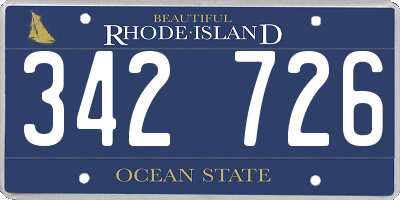 RI license plate 342726