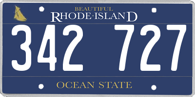 RI license plate 342727