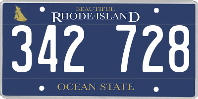 RI license plate 342728