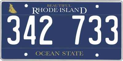 RI license plate 342733