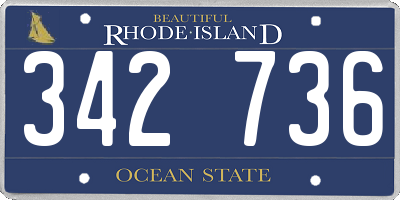 RI license plate 342736