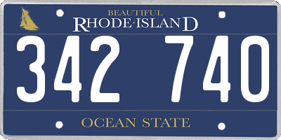 RI license plate 342740