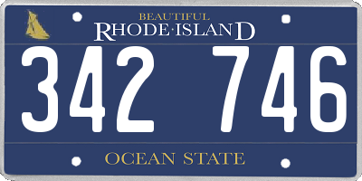 RI license plate 342746