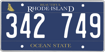 RI license plate 342749