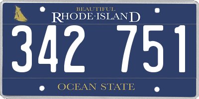 RI license plate 342751