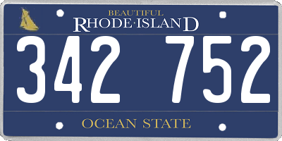 RI license plate 342752