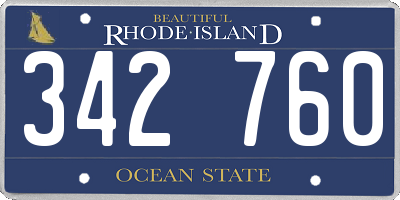 RI license plate 342760