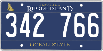 RI license plate 342766