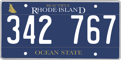 RI license plate 342767
