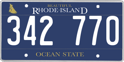 RI license plate 342770