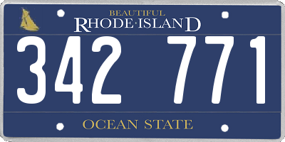 RI license plate 342771
