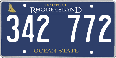 RI license plate 342772