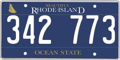 RI license plate 342773