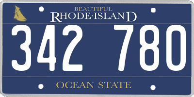 RI license plate 342780