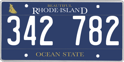 RI license plate 342782