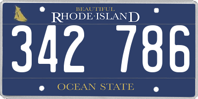 RI license plate 342786