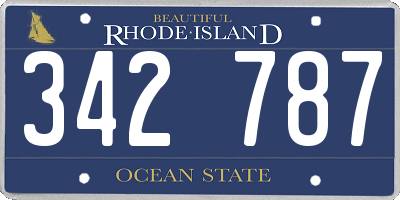 RI license plate 342787