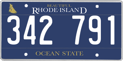 RI license plate 342791