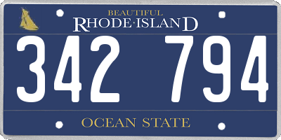 RI license plate 342794