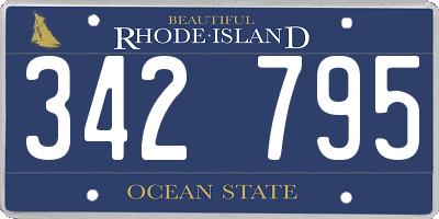 RI license plate 342795