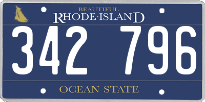 RI license plate 342796